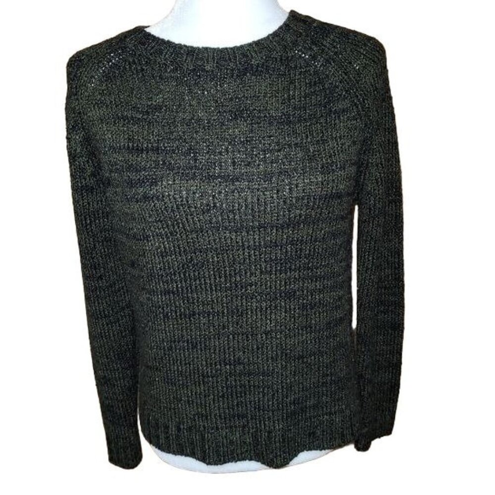 Forever 21 Women's Size Small Forest Green Knit Sweater Crew Neck